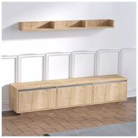 סט סלוני מזנון טלויזיה 1.8 מטר עם מדף קיר דגם בראבו 5516/5517 Geva Design למכירה , 2 image