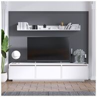 סט סלוני מזנון טלויזיה 1.8 מטר עם מדף קיר דגם בראבו 5516/5517 Geva Design למכירה , 3 image