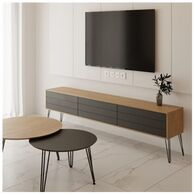 סט סלוני סט מזנון וזוג שולחנות לסלון דגם שחור משולב Panda Style למכירה , 3 image