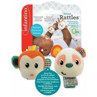 זוג רעשנים לתינוק קוף ופנדה Infantino למכירה , 3 image