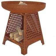 מדורת גן מדורת גן 70 ס"מ + מעמד אחסון ממתכת  טיפות טבע למכירה , 2 image