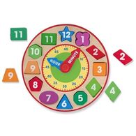 8593 Shape Sorting Clock שעון מיון צורות וצבעים מעץ Melissa & Doug למכירה 
