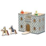 Melissa & Doug 3702 Fold and Go Wooden Castle Dollhouse With Wooden Dolls למכירה 