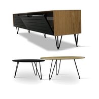 סט סלוני סט מזנון ושני שולחנות דגם בוסטון Leonardo למכירה , 2 image