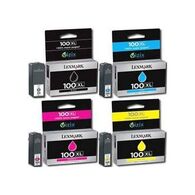מארז ראשי דיו  צהוב שחור כחול אדום מארז 4 ראשי דיו 100XL Lexmark לקסמרק למכירה , 2 image