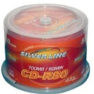 CD-R 700MB x52 CAKE 50 יחידות Silver Line למכירה 