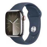 שעון חכם Apple Watch Series 9 41mm Stainless Steel Case Rubber Sport Band GPS + Cellular אפל למכירה 
