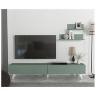 מזנון מזנון טלויזיה 1.8 מטר עם זוג מדפי תליה לקיר דגם פולגה Geva Design למכירה , 3 image