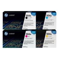מארז ראשי דיו 504A 504X  CE250X+ CE251A/2A/3A סט 4 טונרים HP למכירה , 2 image