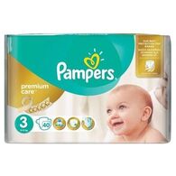 חיתולים Pampers פרימיום 40 יחידות מידה 3 למכירה 