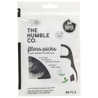 חוט דנטלי קיסמי שיניים חוט דנטלי כפול עם ידית פחם 36 יחידות The Humble למכירה , 2 image