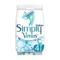 סכין גילוח חד פעמי Simply Venus רביעיית סכיני גילוח  חד פעמיים gillette למכירה 