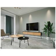 סט סלוני סט מזנון וזוג שולחנות דגם אלון משולב Panda Style למכירה , 2 image