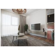 סט סלוני סט מזנון וזוג שולחנות לסלון דגם גרניט זהב Panda Style למכירה , 2 image