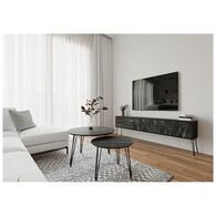 סט סלוני סט מזנון וזוג שולחנות לסלון דגם גרניט שחור Panda Style למכירה , 2 image