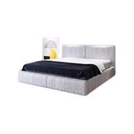 מיטה זוגית מיטה זוגית מפוארת מרופדת בד קטיפה דגם גריזלי PandaStyle למכירה 