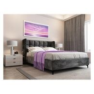 מיטה זוגית מיטה זוגית מרופדת בד קטיפה דגם קלואי PandaStyle למכירה , 2 image