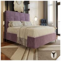 מיטה זוגית מיטה זוגית מפוארת מרופדת בד קטיפה דגם סול PandaStyle למכירה , 3 image