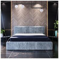 מיטה וחצי מיטה וחצי מפוארת מרופדת בד קטיפה דגם גריזלי PandaStyle למכירה , 3 image