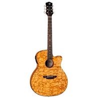גיטרה אקוסטית מוגברת LUNA GUITARS Gypsy Quilt Ash A/E - Gloss Natural gyp e qa gn למכירה 
