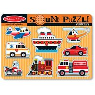 725 פאזל צלילים מעץ כלי תחבורה Melissa & Doug למכירה 