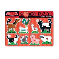 פאזל צלילים מעץ חיות החווה 726 Melissa & Doug למכירה 