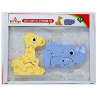 16114 פאזל הורים גורים קרנף וגירפה Pit Toys למכירה , 3 image