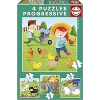17145 Progressive Puzzles Farm animals 6+9+12+16 Educa למכירה , 2 image