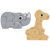 16114 פאזל הורים גורים קרנף וגירפה Pit Toys למכירה 
