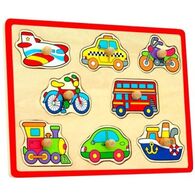 50016  פאזל כפתור עץ כלי תחבורה 8 חלקים viga למכירה , 2 image