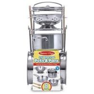 Melissa & Doug 4265 Let's Play House! Stainless Steel Pots & Pans Play Set למכירה 