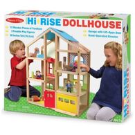 Melissa & Doug 2462 Hi-Rise Wooden Dollhouse and Furniture Set למכירה 