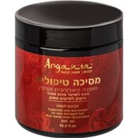 Argania מסיכה טיפולית לשיער מועשרת בחומצה היאלורונית וקרטין 500 מ"ל למכירה 