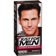H55 Real Black + Excc Black Hair Shampoo 25ml Just For Men למכירה 
