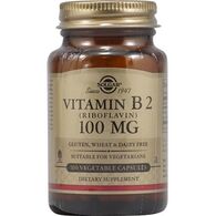 ויטמין Vitamin B2 Riboflavin 100mg 100 Cap Solgar סולגאר למכירה 