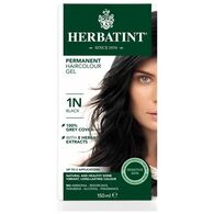 צבע שיער קבוע על בסיס צמחי גוון שחור 1N 150 מ"ל Herbatint למכירה 