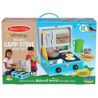 Melissa & Doug 30804 Let's Explore Wooden Camp Stove Play Set למכירה 