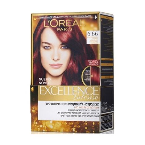 צבע שיער קבוע 6.66 אדום אינטנסיבי לוהט Loreal למכירה 