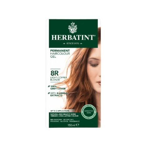 צבע שיער קבוע על בסיס צמחי נחושת ערמוני בהיר 8R 150 מ"ל Herbatint למכירה 