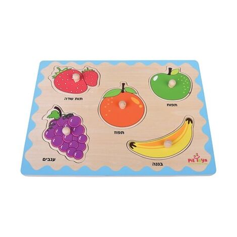 16076 פאזל כפתור הכרת פירות 5 חלקים Pit Toys למכירה 