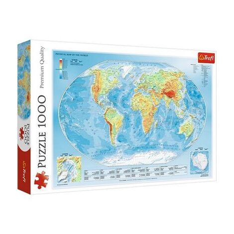 פאזל Physical map of the world 1000 10463 חלקים Trefl למכירה , 2 image
