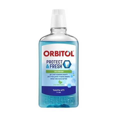 מי פה שטיפת פה PROTECT&FRESH לרעננות מתמשכת 500 מ"ל Orbitol למכירה , 2 image