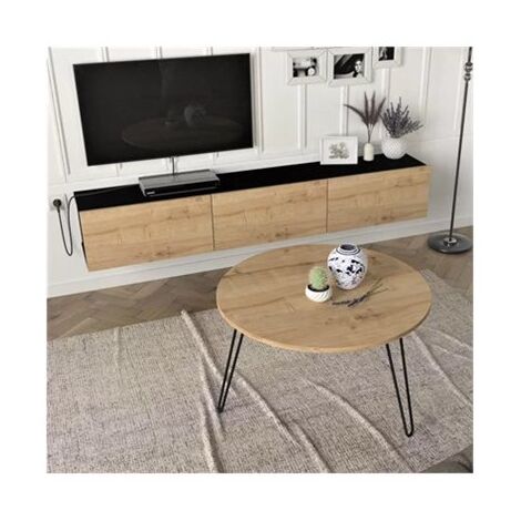 סט סלוני סט מזנון צף 1.8 עם שולחן עגול דורה Geva Design למכירה , 3 image