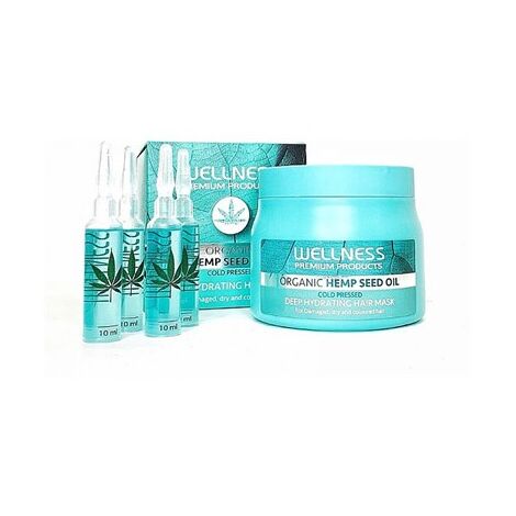 Wellness Organic Hemp Seed Oil Deep Hydrating Hair Mask For Damaged Dry 500ml למכירה , 2 image