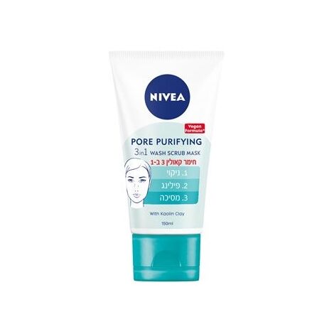 Pore Purifying 3 in 1 Wash Scrub Mask With Kaolin Clay 150ml Nivea למכירה 