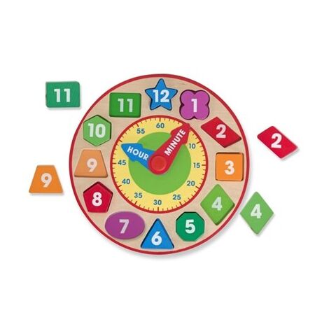 8593 Shape Sorting Clock שעון מיון צורות וצבעים מעץ Melissa & Doug למכירה , 2 image