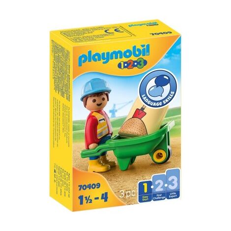 פליימוביל 70409 Construction Worker with Wheelbarrow למכירה , 2 image