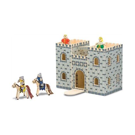 Melissa & Doug 3702 Fold and Go Wooden Castle Dollhouse With Wooden Dolls למכירה , 2 image