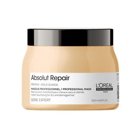 Loreal מסכה מחדשת לשיער פגום אבסולוט ריפייר גולד 500 מ"ל למכירה , 2 image