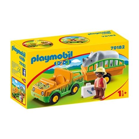 פליימוביל 70182 Zoo Vehicle with Rhinoceros למכירה , 2 image